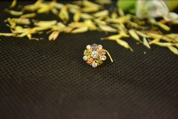 Designer Gold diamond nosering or nosepin 4