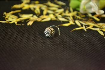 Silver Designer oxidised nosering or Oxidized nosepin 2