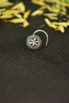 Silver Designer oxidised nosering or Oxidized nosepin