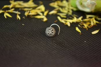 Silver Designer oxidised nosering or Oxidized nosepin 2