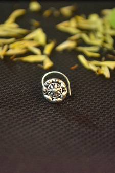 Silver Designer oxidised nosering or Oxidized nosepin