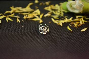 Silver Designer oxidised nosering or Oxidized nosepin 2