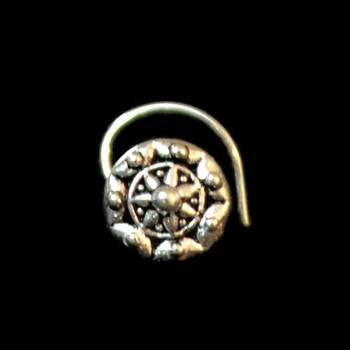 Silver Designer oxidised nosering or Oxidized nosepin 1