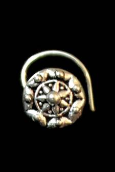 Silver Designer oxidised nosering or Oxidized nosepin