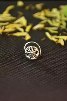 Silver Designer oxidised nosering or Oxidized nosepin
