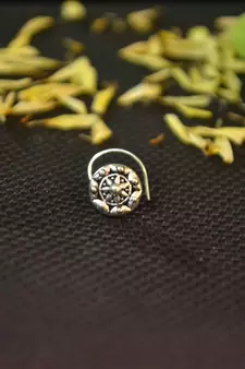 Silver Designer oxidised nosering or Oxidized nosepin