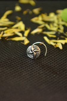 Silver Designer oxidised nosering or Oxidized nosepin