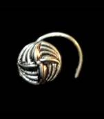 Silver Designer oxidised nosering or Oxidized nosepin