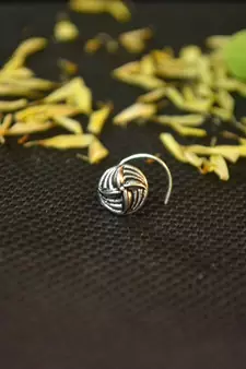 Silver Designer oxidised nosering or Oxidized nosepin
