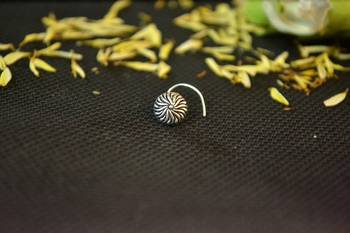 Silver Designer oxidised nosering or Oxidized nosepin 1
