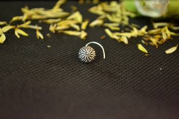 Silver Designer oxidised nosering or Oxidized nosepin 2
