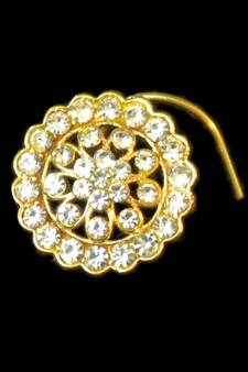 Designer Gold diamond nosering or nosepin