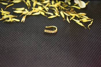 Designer Gold diamond Clipon nosering or Clip nosepin 1