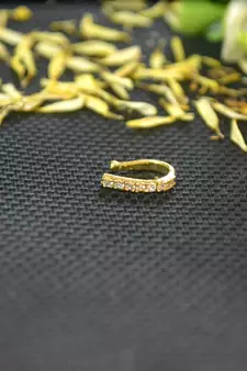Designer Gold diamond Clipon nosering or Clip nosepin