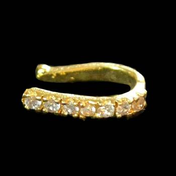 Designer Gold diamond Clipon nosering or Clip nosepin 1
