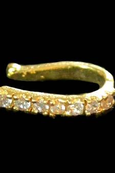 Designer Gold diamond Clipon nosering or Clip nosepin