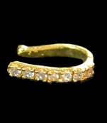 Designer Gold diamond Clipon nosering or Clip nosepin