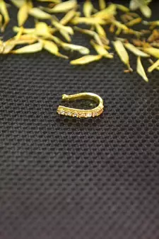 Designer Gold diamond Clipon nosering or Clip nosepin