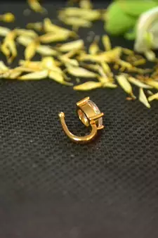 Designer Gold diamond Clipon nosering or Clip nosepin
