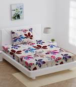 MNP Collection Multi Leaves Printed Fitted Single Bedsheet / 72 X 78 X 6 inch