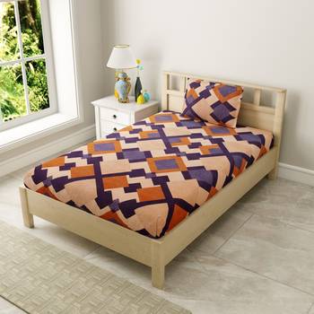 MNP Collection fitted single bedsheet with multi rectangle  / 72 X 78 X 6 inch 1