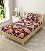 MNP Collection fitted single bedsheet with multi rectangle  / 72 X 78 X 6 inch