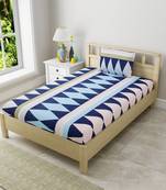 MNP Collection Multi Rectangle Printed Single Fitted bedsheet / 72 X 78 X 6 inch