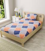 MNP Collection Multi Check Printed Single Fitted Bedsheet / 72 X 78 X 6 inch