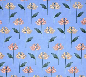 MNP Collection Single Fitted Bedsheet Sky Blue Leaves Print  / 72 X 78 X 6 inch 4