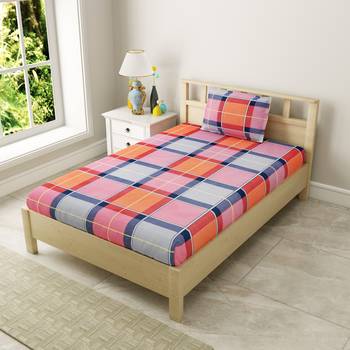 MNP Collection Multi Color Checks Fitted single bedsheet / 72 X 78 X 6 inch 1