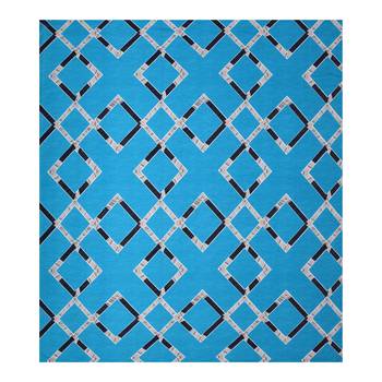 MNP Collection fitted single bedsheet teal blue rectangle printed / 72 X 78 X 6 inch 3