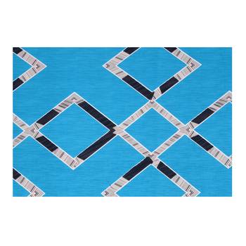 MNP Collection fitted single bedsheet teal blue rectangle printed / 72 X 78 X 6 inch 5