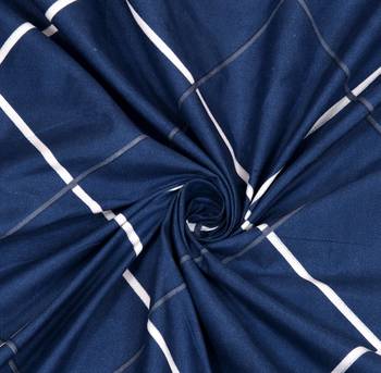 MNP Collection fitted single bedsheet navy blue lining  / 72 X 78 X 6 inch 4