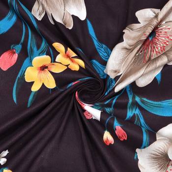 MNP Collection Fitted Single Bedsheet Brown Color with white Flowers 2