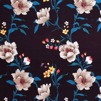 MNP Collection Fitted Single Bedsheet Brown Color with white Flowers 4
