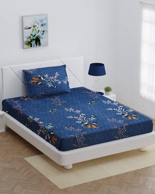 MNP Collection Fitted Single Bedsheet Grey Butterfly Floral Print bedsheet kidz 1