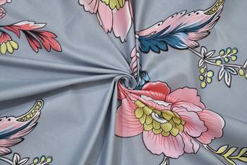 MNP Collection Fitted Single Bedsheet Grey Color with Printed Floral Bedsheet 4