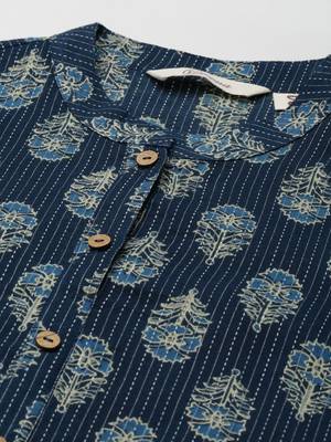 Indigo printed cotton ethnic-kurtis 2
