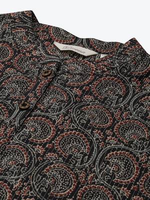 Black printed cotton ethnic-kurtis 2