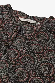 Black printed cotton ethnic-kurtis