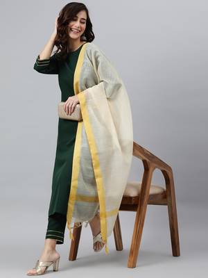 Dark-green self design crepe salwar 1