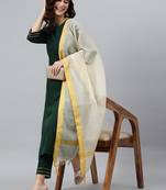 Dark-green self design crepe salwar