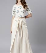 Cream floral print cotton salwar