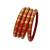 Inner Brass Gold Work Flower Design Premium Quality 4 Pcs Designer Red Bangle