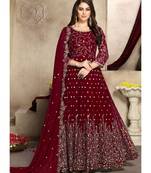 Red Zari Embroidered Anarkali Suit