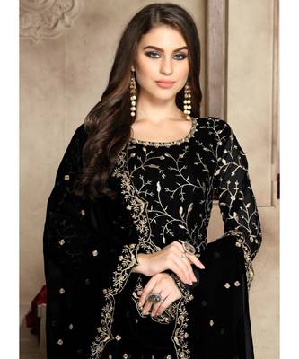 Black Zari Embroidered Anarkali Suit 2