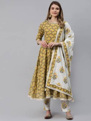 Mustard gotta patti cotton salwar 1