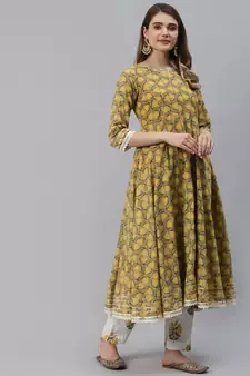 Mustard gotta patti cotton salwar