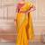 Mustard woven banarasi silk saree with blouse