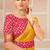 Mustard woven banarasi silk saree with blouse